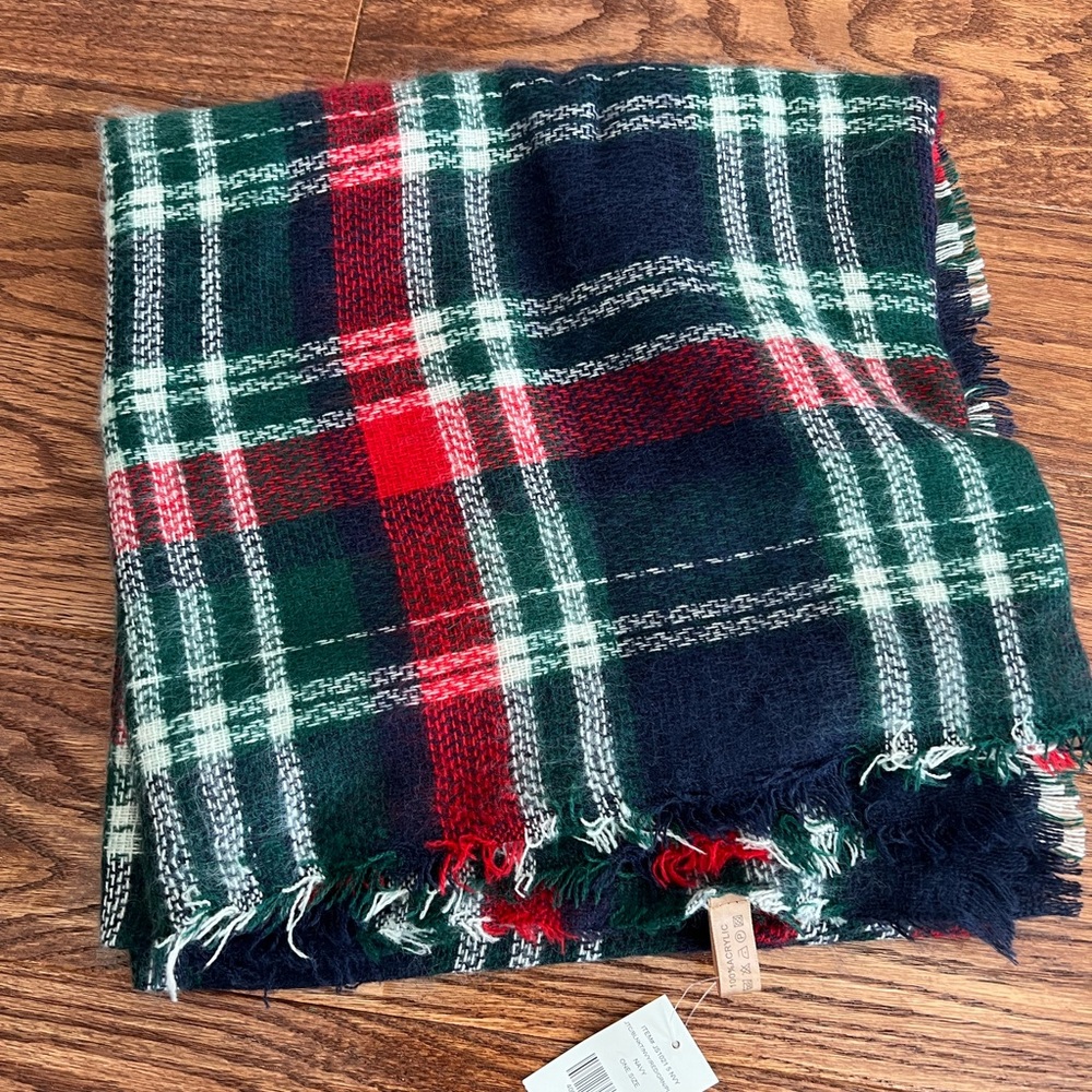 Colorful Tartan Scarf with Fringe